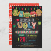 醜食べいクリスマスのセーターパーティー 招待状 (正面/裏面)