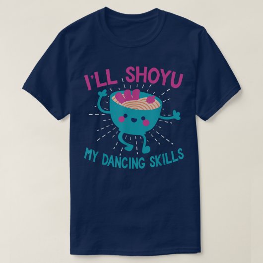 醤油おもしろいラーメンと踊り – ラーメン382 Tシャツ (デザイン正面)