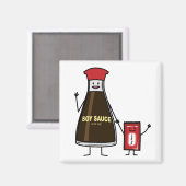 醤油のボトルの包みの子供の子供の香辛料のアジア人 マグネット (正面/裏面)