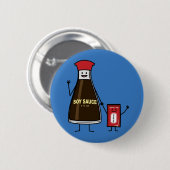 醤油のボトルの包みの子供の子供の香辛料のアジア人 缶バッジ (正面&裏面)