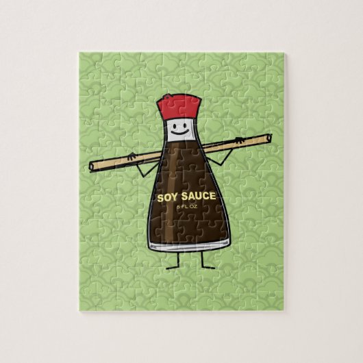 醤油のボトルの香辛料のアジア人の箸 ジグソーパズル (縦)