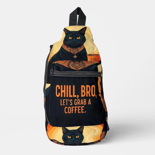 醸造およびリラックスプリントカットソーバッグ スリングバッグ (正面)