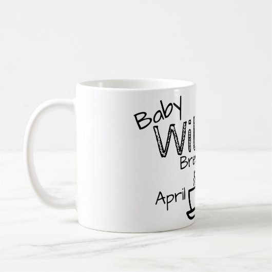 醸造しているベビー妊娠を期待します コーヒーマグカップ (左)