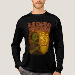 醸造の目覚めゾンビハロウィンコーヒー愛好家 トライブレンドTシャツ