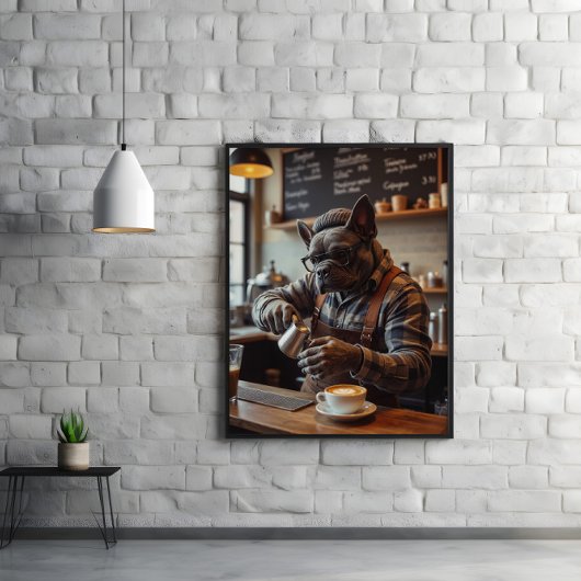 醸造の目覚め:豆の後ろのブルドッグ ポスター