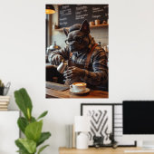 醸造の目覚め:豆の後ろのブルドッグ ポスター (ホームオフィス)