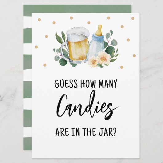 醸造ゲームのキャンディーズのサインベビーの数を推測 招待状 (正面/裏面)