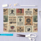 醸造ノスタルジア：ヴィンテージコーヒーアートコラージュ 薄葉紙 (クラフト)