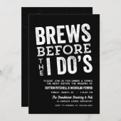 醸造所のリハーサル前のブルームの夕食の黒 招待状 (正面/裏面)