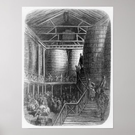 醸造所の大きな樽 ポスター (正面)