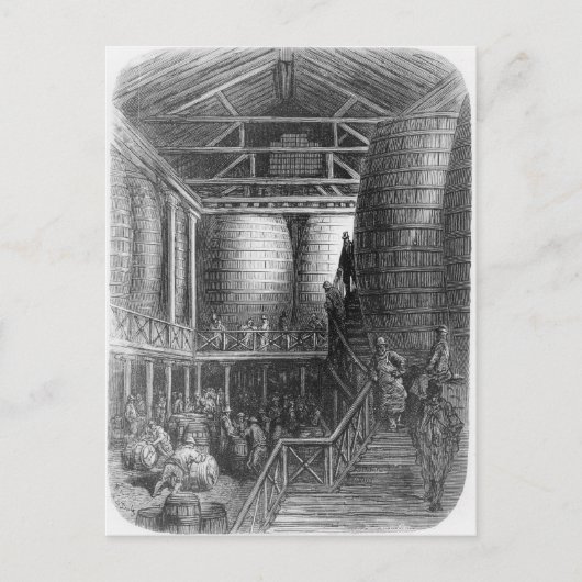 醸造所の大きな樽 ポストカード (正面)