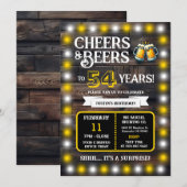 醸造所サプライズ　54年を祝うチェアーズとビール 招待状 (正面/裏面)