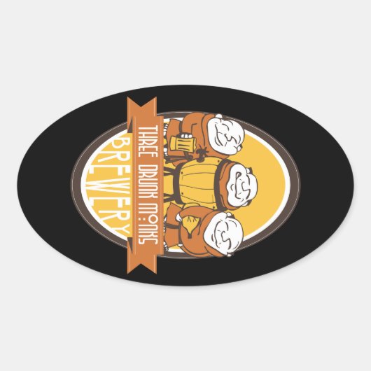 醸造所ステッカー 楕円形シール (正面)