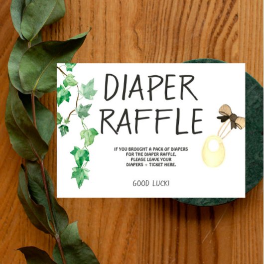 醸造所ベビー – カラー – おむつラッフル招待状インサート プレイスカード