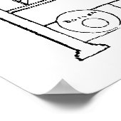 醸造所設計図の断面 ポスター (角)