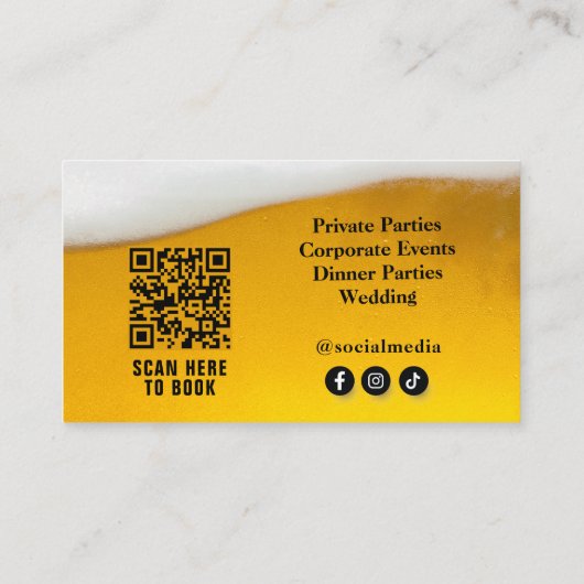 醸造業モダン務 |ビールの供給業者 名刺 (裏面)