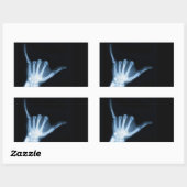 釈迦サインXつる線(ルーズ) 長方形シール (シート)