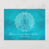 釈迦仏来の中からの平和 |ティール(緑がかった色) ポストカード (正面)