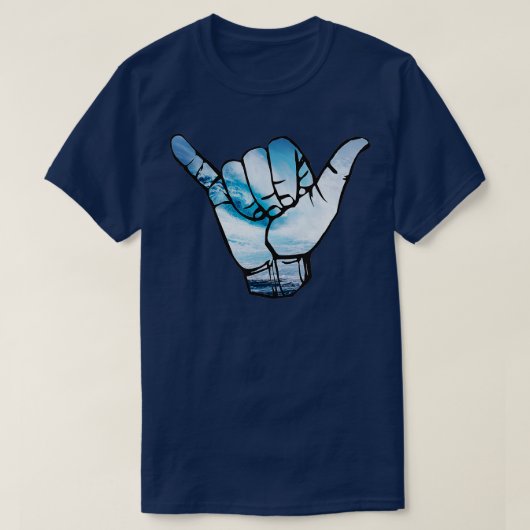 釈迦海サーフィンウェーブサーファーハワイつる Tシャツ (デザイン正面)