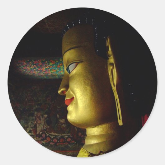 釈迦牟尼仏 – ヒマラヤ、ダルマ ラウンドシール (正面)