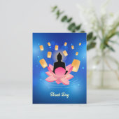 釈迦誕生日 蓮のランタン ヴァイシャーカ ポストカード (スタンド正面)