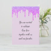 釉薬結婚はピンクの紫きらめく色に乾く 招待状 (スタンド正面)