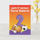里娘2回目の誕生日スポーツボール カード (黄色い花)