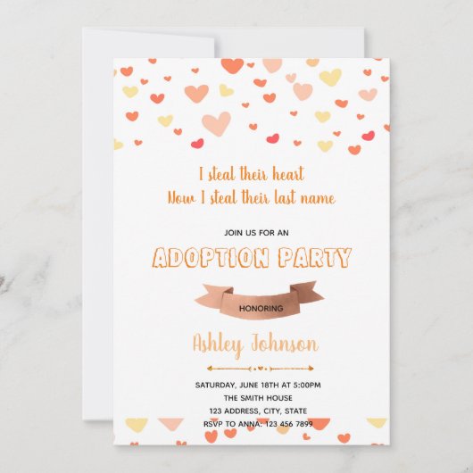 里子パーティー招待状 招待状 (正面)