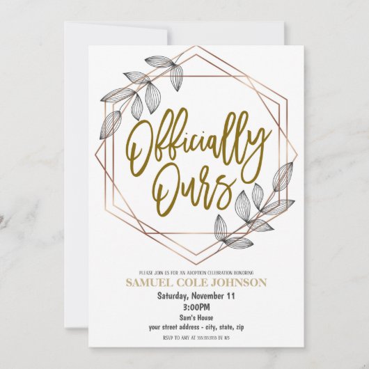 里子歓迎パーティー招待状 招待状 (正面)