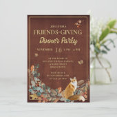 里山の秋の葉と狐の友達の夕食会 招待状 (スタンド正面)