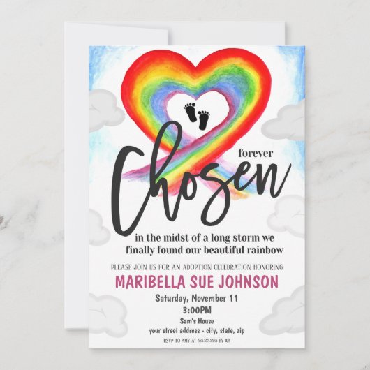 里親お披露目会のご案内 招待状 (正面)