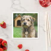 里親になったボサボサワンコと犬小屋 スタンダードカクテルナプキン (インサイチュ)