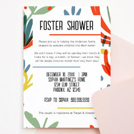 里親のための明るいボタニカルシャワー招待状 招待状