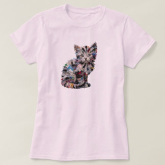 里親募集中のかわいいカラフルな子猫 Tシャツ