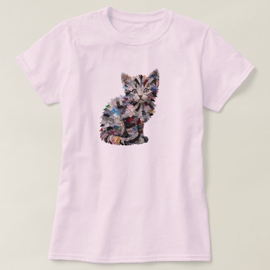 里親募集中のかわいいカラフルな子猫 Tシャツ (デザイン正面)