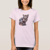 里親募集中のかわいいカラフルな子猫 Tシャツ (正面)