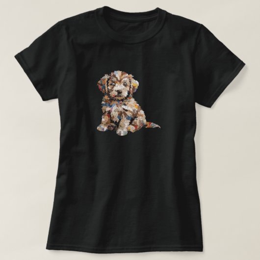 里親募集中のかわいい子犬 Tシャツ (デザイン正面)