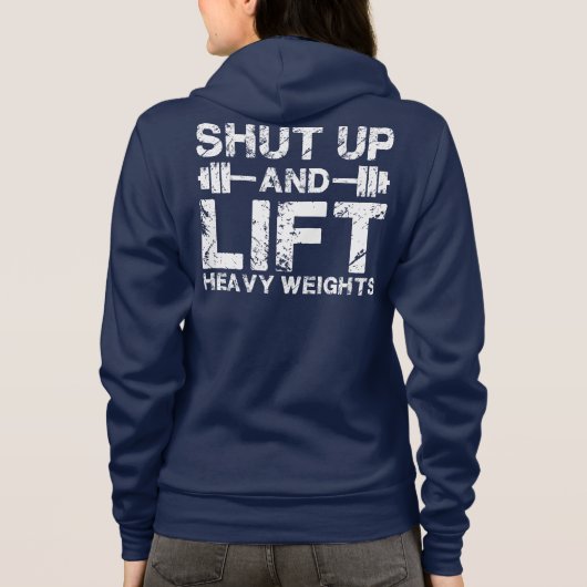 重いウェイトをシャットダウンして持ち上げる パーカ (裏面)