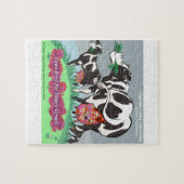 重いクリームを描いたおもしろい牛 ジグソーパズル (横)