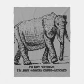 重いクロスハッチの象 フリースブランケット (正面)