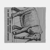 重いクロスハッチの象 フリースブランケット (正面(横))