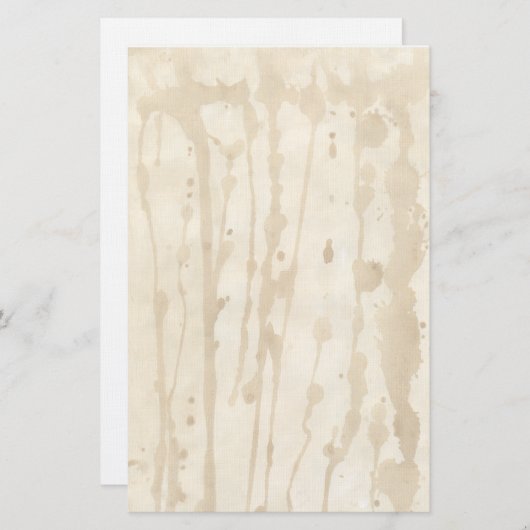 重いコーヒーの汚れた色あせた羊皮紙 便箋 (正面/裏面)