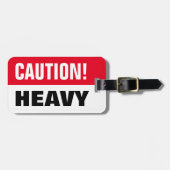 重いスーツケースに注意 |トラベルおもしろいラゲッジタグ ラゲッジタグ (正面横)