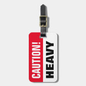 重いスーツケースに注意 |トラベルおもしろいラゲッジタグ ラゲッジタグ (正面縦)