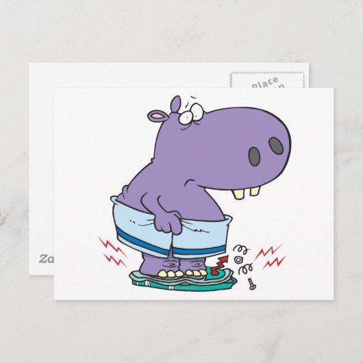 重いヒッポのブレイクスケールのダイエットユーモア ポストカード (正面/裏面)