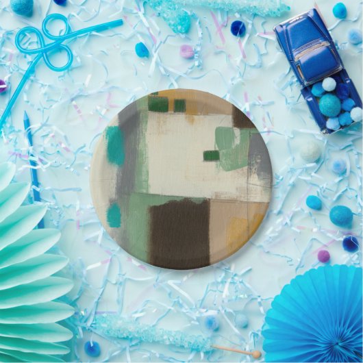 重いブラシの打撃との表現主義者の絵画 ペーパープレート (パーティー)