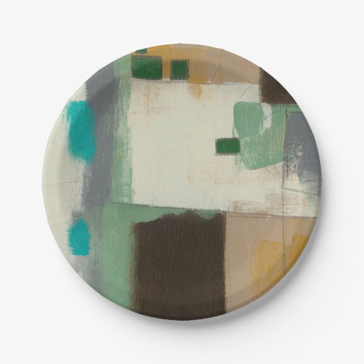 重いブラシの打撃との表現主義者の絵画 ペーパープレート (正面)