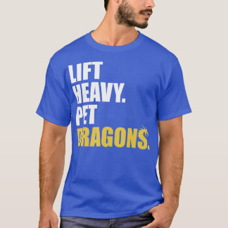 重いペットのドラゴンを持ち上げおもしろいヴィンテージ重量挙げ Tシャツ