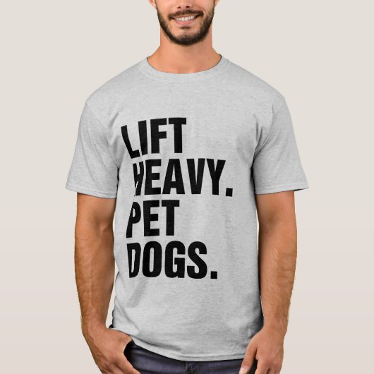 重いペット犬を連れ上げる Tシャツ (正面)