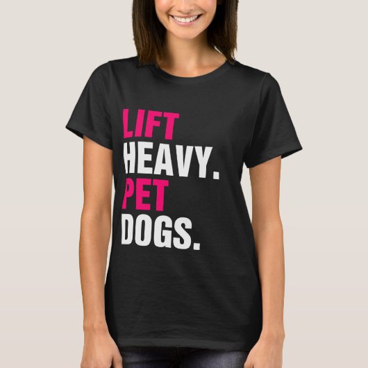 重いペット犬を連れ上げる Tシャツ (正面)